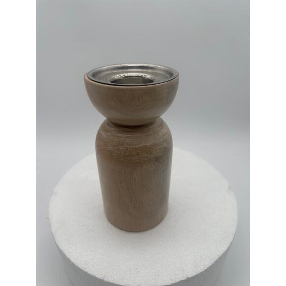 Threshold candle holder tea light 3” x 3” pillar Scandinavian style wood blonde - Picture 1 of 10
